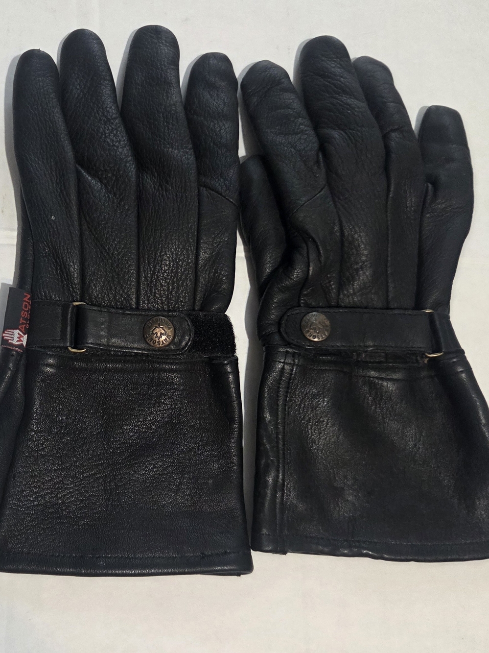 Watsons of Vancouver Sz M Unisex Leather Black Thinsulate Motorcycle Gloves